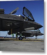 F-35b Lightning Ii Variants Are Secured Metal Print