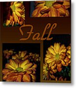 Fall Flowers Collage Metal Print