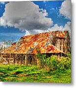 Falling Barn Metal Print