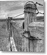 Fence And Wire Metal Print