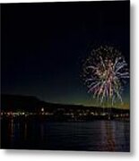 Fireworks On The River Metal Print