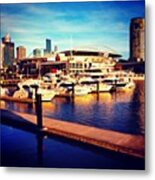 Fish And Chips By The Harbour Metal Print