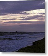 Fishing Pier Before The Storm 14a Metal Print