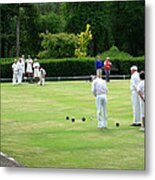 Flat Green Bowls At Tamworth Metal Print