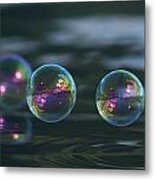 Floating Bubbles Metal Print