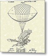 Flying Machine Spalding 1889 Patent Art Metal Print