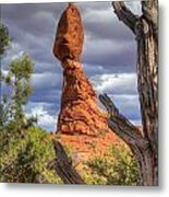 Framed Balance Rock Metal Print