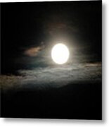 Full Moon With Clouds Metal Print