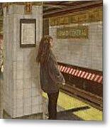 Girl In The Subway Metal Print