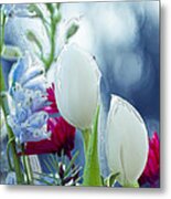 Glassed Tulip Grunge Metal Print