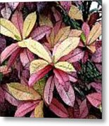 Gold Red And Purple Leaves Metal Print
