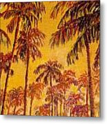 Golden Palm Trees Metal Print