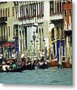 Gondolas In Venice Metal Print