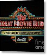 Great Movie Ride Neon Sign Hollywood Studios Walt Disney World Prints Poster Edges Metal Print
