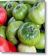 Green And Red Tomatoes Metal Print