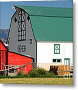 Green Barn In Southern Idaho Metal Print