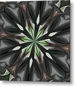 Green Floral Kaleidoscope Metal Print