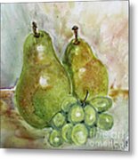Green Pears Metal Print