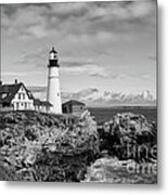 Guarding Ship Safety Bw Metal Print