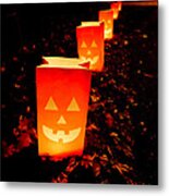 Halloween Paper Lanterns Metal Print
