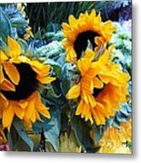 Happy Sunflowers Metal Print