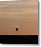 Helicopter Flyover At Sunset Metal Print