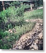 Historic Cabin On Their Land, And Creek Metal Print