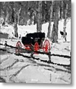 Horse And Buggy - No Work Today - Abstract Metal Print