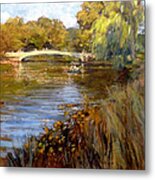In Central Park - Summer Afternoon Near Bow Bridge Metal Print