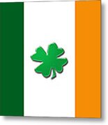 Irish Shamrock Flag Metal Print