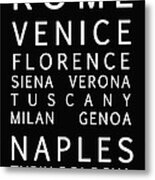 Italy Cities - Bus Roll Style Metal Print