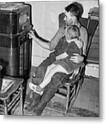 John Frost And Daughter Listening Metal Print