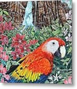 Jungle Parrot Metal Print