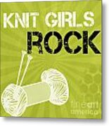 Knit Girls Rock Metal Print