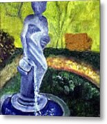 Lady With The Water Statute Metal Print