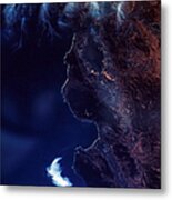 Land And Water From Satellite Metal Print