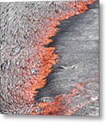 Lava Flowing From Under Crust Of Lava Metal Print