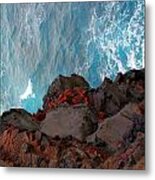 Lava Rocks And Ocean Water Metal Print