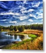 Light Peeks Through At Broemmelsiek Park Metal Print