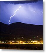 Lightning Striking Over Ibm Boulder Co 1 Metal Print