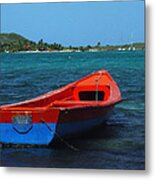 Little Red Boat Metal Print