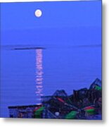 Lobstering Moon Metal Print