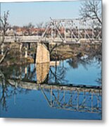 Lone Wolf Bridge Over Concho River Metal Print