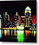 Louisville In Black Light Metal Print