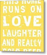 Love And Cold Beer Poster Metal Print