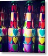#love In #bottle #heart #popart Metal Print