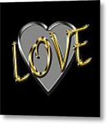 Love In Silver And Gold Metal Print