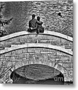 Lovers On A Bridge Metal Print