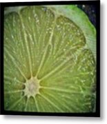 #macro #lime #fruit #photo On Metal Print