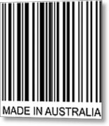 Made In Australia Barcode Metal Print